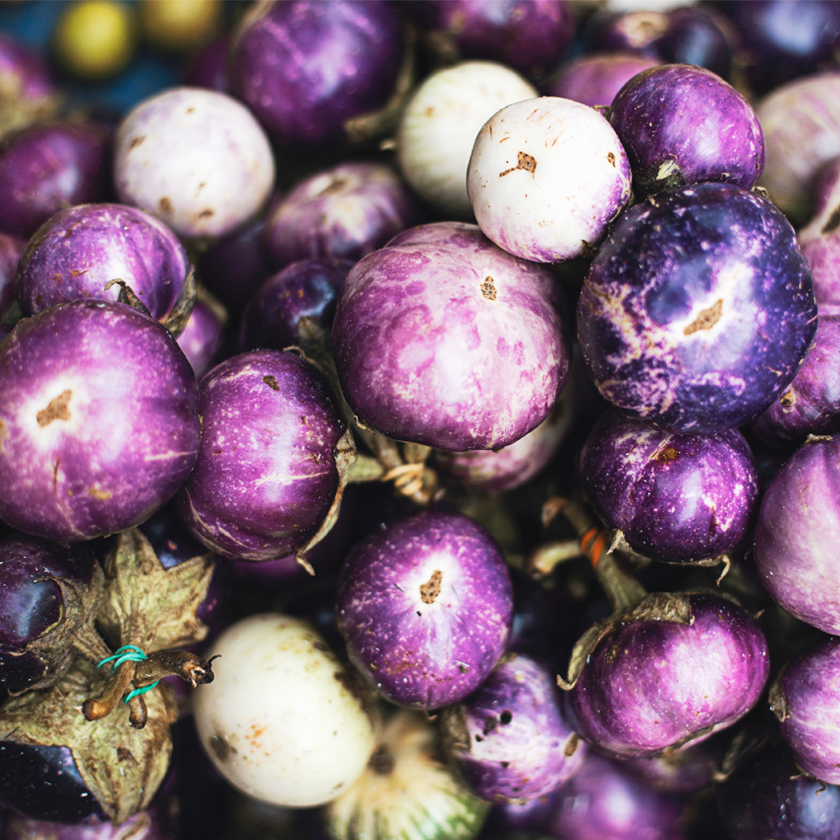 a group of eggplants